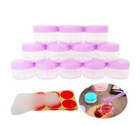 Wopanxye 12pcs 15 Gram 15ml Small Empty Sample Jars, Refillable Cosmetic Container, Plastic Round Pot Purple Screw Cap Lid, Tiny 15g Bottle Travel Size for Makeup Eye-shadow Nails Salves Ointments