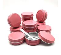 Wopanxye 12pcs 1oz 30ml Aluminum Tin Jar, 30g Refillable Makeup Container, 30 Gram Pink Screw Lid Round Can Sample Pot for Cosmetic DIY, Lip Balm, Cream, Salve, Toner, Candle, Free Spatulas +Lables
