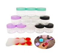 Wopanxye 12pcs 20ml Makeup Sample Round Pot, 20g Empty Storage Jars, Small Plastic Cosmetic Container with lids for Beauty Eyeshadow Moisturizer Hand Cream Bath Lotions Lip Exfoliator Perfume Hair Wax