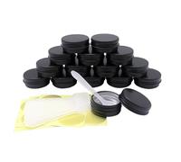 Wopanxye 15 Pack 15g Travel Size Aluminum Tins, 15ml Black Metal Tin Cans 1/2 oz Containers with Screw Lid for Makeup Samples, Nails, Lip Gloss Balm, Salve, Slime, Spices, Candy, Paints, Candle, Tea