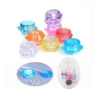 Wopanxye 16 Pack 5g Small Jars, Tiny Cosmetic Containers, 5 Gram Sample Empty Container, 5ml Plastic Travel Size Pot Jar, for Eye Shadow Nails Powder Jewelry Earrings Lotion Cream Make-up Storage