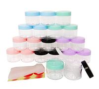 Wopanxye 20pcs 20 gram Travel Jars, 20ml Refillable Containers, Small Cosmetic Pot, Round Tin Sample Container Bottle with Screw up Lid for Beauty Lip Balm, Lipsalve, Eyeshadow, Powder, Cream, Candle