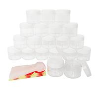 Wopanxye 20pcs 20g Makeup Sample Pot, BPA Free, Small Empty Cosmetic Container Tin with WHITE Screw Lid, 20ml Travel Jars for Beauty Lip Gloss Salves Facial Creams Essence Firming Lotions Powder Nails