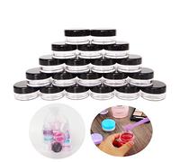 Wopanxye 20pcs 3 Gram Mini Jar, 3ml Black Pot, BPA Free, 3g Cosmetic Sample Empty Container, Small Travel Plastic Tin Screw Cap Lid, Small Tiny Bottle for Make-up Eye-shadow Nails Powder Paint Cream