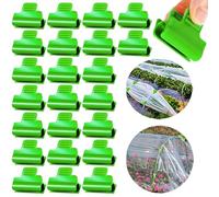 Wopanxye 24pcs 19mm Garden Hoops for Netting, Greenhouse PVC Tube Clip for 18-20mm Poles, Garden Buildings Shading Net Rod Tube Clip Film Row Fixing Cover Tunnel Hoop Clips, Non-Slip, Green