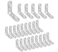 Wopanxye 24pcs Right Angle Brackets Corner Bracket for Wood, 16x50mm, Galvanised Steel Brace Connector Joint Fastener with Screws for Fixing Repairing Furniture, Shelves, Window, Cabinet, Table, Desk
