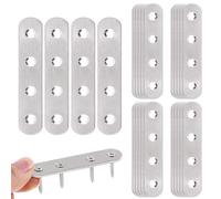 Wopanxye 24pcs Straight Brackets for Wood, Connecting Fixing Plates, Flat Repair Joining Mending Panel Brace Book-shelf Support Metal Galvanised Connector for Furniture Window Fence Table Bed, 16x75mm