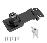 Wopanxye 4Inch Hasp Lock with Keys, Twist Knob Keyed Gate Locking Hasp, Safety Stainless Steel Latch Bolt Clasp Buckle, for Garage Door, Cabinets, Cupboard, Drawer, Closet, Bedroom, Matte Black