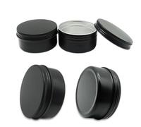Wopanxye 4pack 200ml Aluminum Tin, 200 Gram Black Empty Travel Cosmetic Sample Containers with Screw Cap Lid, 200g Metal Tins Can Storage Travel Jars for DIY Crafts, Lip Balms, Face Cream, Candle, Tea