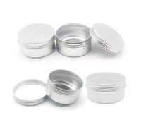 Wopanxye 4pcs 200ml Round Lip Balm Tin Cans, 7 oz Aluminum Cosmetic Sample Container with Screw Lid, 200g Silver Metal Empty Storage Travel Jars for Salves, Lip Balms, Face Cream, Candle, Tea, Paint