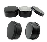 Wopanxye 4pcs 8oz 250ml Aluminum Tin Jar, 250g Refillable Makeup Container, Black Screw Lid Round Can Sample Pot Cans for Cosmetic DIY, Handmade, Lip Balm, Cream, Salve, Toner, Candle, Paint, Scrub