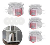 Wopanxye 4pcs Self Adhesive Castor Wheel, Mini Roller Ball Slider for Small Furniture, 360° Rotation Universal Swivel Appliance Caster Sticky Pulley Locing Brake for DIY Trash Cans Storage Box Trolley
