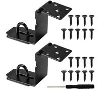 Wopanxye 5 Inch Right Angle Padlock Hasp, Stainless Steel Safety Door Clasp, 2 Pack Garden Gate Lock Latch with Screws, for Wooden Barn Shed Door, Closets, Cabinets, Storage Box, Pet Cage, Matte Black