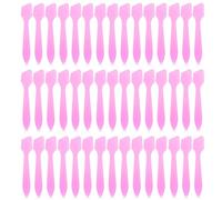 Wopanxye 50 Pack Travel Spatula for Cosmetic, Bulk Disposable Makeup Spatulas Plastic Scoop, Skincare Facial Mask Cream Glitter Gel Eyeliner Spoon Stick Tip for Cosmetic Mixing, Sampling, Waxing, Pink