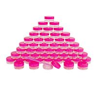 Wopanxye 50pcs 3 Gram Sample Containers with Lids, 3ml Mini Makeup Jars | 3g Empty Plastic Travel Cosmetic Pot Bottle for Eye-shadow, Powder, Salves, Beads, Mascara, Toner, Essence, Lip Scrubs Balms