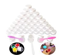Wopanxye 50pcs 3g Jars 3 Grams Small Travel Sample Containers, 3ml Empty Plastic Round Jar with Lid for Cosmetics, Lotion, Cream, Make-up eyeshadow, Slime, Wax, Bead, Rhinestone, Party DIY Accessory