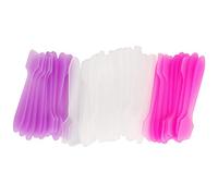 Wopanxye 50pcs Mini Disposable Makeup Spatulas for Face Mask Facial Cream, 50 pack Plastic Tip Mini Cosmetic Spoon Tool for Skincare Mixing, Sampling, Waxing DIY Facial Mask Stick, Clear Pink Purple