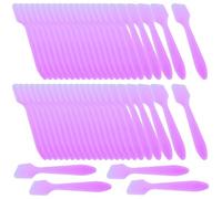 Wopanxye 50pcs Travel Spatula for Cosmetic, Bulk Disposable Makeup Spatulas Plastic Scoop, Skincare Facial Mask Cream Glitter Gel Eyeliner Spoon Stick Tip for Cosmetic Mixing, Sampling, Waxing, Purple