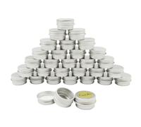 Wopanxye 5ml 10ml 15ml 60ml 100ml 50g 30g 15g 1 2 3 oz Aluminum Tin Jar Makeup Container, Round Small Travel Bottle for Cosmetic, Lip Balm Gloss, Cream, Candle, Tea, Salve, Wax, Slime (30x 5ml / 5g)