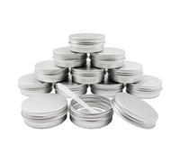 Wopanxye 5ml 10ml 15ml 60ml 100ml 50g 30g 3oz Aluminum Tin Jar Makeup Container, Round Small Travel Bottle for Cosmetic, Lip Balm Gloss, Cream, Candle, Tea, Salve, Wax, Slime (12x 30ml / 30g (1 oz))