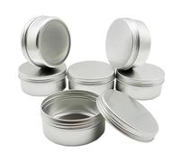 Wopanxye 6pcs 150ml Aluminum Tin Jars with Screw Cap Lids, Empty Refillable Makeup Lip Balm Containers Round Travel Jars Cosmetics Pots Metal Cans for DIY Crafts Salve Cream Candle Powder Tea Beads