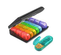 Wopanxye 7-Day Travel Pill Organizer, 3 Times a Day, AM PM Pill Box 21 Tray with One-Side Large Opening for Easy Filling, Portable Travel Medicine Case for Medication, Vitamin, Fish Oil, Supplements