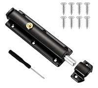 Wopanxye Black Push-Button Spring Barrel Bolt, Automatic Spring Loaded Latch, Versatile Mounting Spring Pin Latch Bolt, Stainless Steel Security Lock, for Cabinets, Windows, Chests (5 Inch)