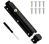 Wopanxye Push-Button Spring-Loaded Barrel Bolt Latch, 6 Inch Stainless Steel Security Latch, Automatic Sliding Bolt Lock, Versatile Mounting Internal Door Lock, for Closet, Cupboard, Bars (Black)