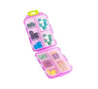 Wopanxye Travel Pill Organizer, Moisture Proof Daily Medicine Dispenser Box, Small Weekly Vitamin Case for Supplement, Fish Oil, Meds, Pocket Pharmacy Cute Capsule Container 10 Compartments, Pink