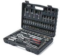 Wopeite 94 Piece Socket Wrench Set 1/4 Inch Drive Ratchet Set Chrome Vanadium Tools Set Cr-V Mechanic for Car, DIY and Repair