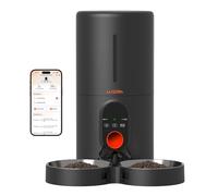 WOPET Automatic Cat Feeder, 5G WiFi Pet Feeder for Two Cats or Dogs with Remote Control, 6L Cat Food Dispenser with Low Food Sensor, 1-10 Meals Per Day, Up to 10s Meal Call for Pets