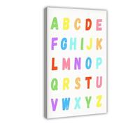 WOPIYNAG ABC Poster, Playroom Sign Canvas Poster Wall Art Print Picture Paintings 24x36inch(60x90cm)