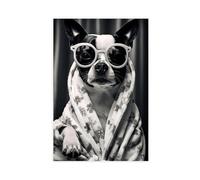 WOPIYNAG Boston Terrier Poster Canvas Poster Wall Art Print Picture Paintings 08x12inch(20x30cm)