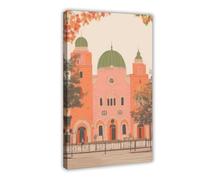 WOPIYNAG Colourful Synagogue Canvas Poster Bedroom Decor Landscape Decor Gift 12x18inch(30x45cm)