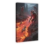 WOPIYNAG Countless Souls Pierced by Iron Hooks Monkeys Canvas Poster Wall Art Print Picture Paintings 12x18inch(30x45cm)
