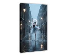 WOPIYNAG Dancers in The Rain Ballet Dancers Canvas Poster Bedroom Decor Landscape Decor Gift 20x30inch(50x75cm)