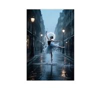 WOPIYNAG Dancers in The Rain Ballet Dancers Canvas Poster Bedroom Decor Landscape Decor Gift 24x36inch(60x90cm)