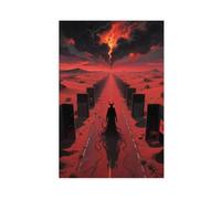 WOPIYNAG Death Strolls Along The Desert Highway, Evil Spirits Canvas Poster Bedroom Decor Landscape Decor Gift 16x24inch(40x60cm)