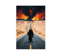 WOPIYNAG Death Strolls Along The Desert Highway, Evil Spirits Canvas Poster Bedroom Decor Landscape Decor Gift 24x36inch(60x90cm)
