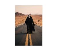 WOPIYNAG Death Strolls Along The Desert Highway, Evil Spirits Canvas Poster Bedroom Decor Landscape Decor Gift 16x24inch(40x60cm)