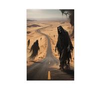 WOPIYNAG Death Strolls Along The Desert Highway, Evil Spirits Canvas Poster Wall Art Print Picture Paintings 08x12inch(20x30cm)
