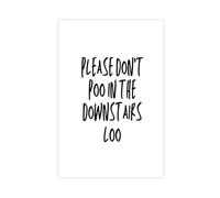 WOPIYNAG Don't Poo In Downstairs Loo Canvas Poster Wall Art Print Picture Paintings 24x36inch(60x90cm)