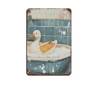 WOPIYNAG Duck in A Bathtub Bathroom Tin Sign Vintage Metal Pub Club Cafe Bar Home Wall Art Decoration Poster Retro 8x12inch(20x30cm)