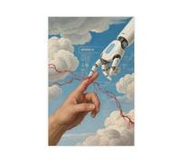 WOPIYNAG Genesis AI Robot Touches Humans Canvas Poster Bedroom Decor Landscape Decor Gift 12x18inch(30x45cm)