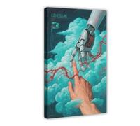 WOPIYNAG Genesis AI Robot Touches Humans Canvas Poster Bedroom Decor Landscape Decor Gift 12x18inch(30x45cm)