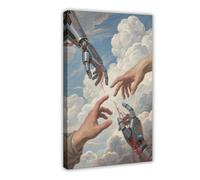 WOPIYNAG Genesis AI Robot Touches Humans Canvas Poster Bedroom Decor Landscape Decor Gift 12x18inch(30x45cm)