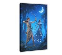 WOPIYNAG Greek Goddess of Hunting, Moon, And Nature Canvas Poster Bedroom Decor Landscape Decor Gift 08x12inch(20x30cm)