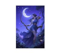 WOPIYNAG Greek Goddess of Hunting, Moon, And Nature Canvas Poster Wall Art Print Picture Paintings 12x18inch(30x45cm)
