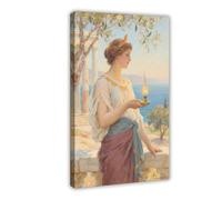 WOPIYNAG Greek Nature Goddess Oil Painting, Canvas Poster Bedroom Decor Landscape Decor Gift 20x30inch(50x75cm)