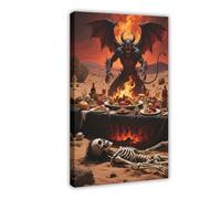 WOPIYNAG Hell Demons at The Feast Poster Canvas Poster Bedroom Decor Landscape Decor Gift 20x30inch(50x75cm)